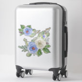 Moderne Hübsche Wasserfarbe Sky Blaue Rose Aufkleber (Koffer)