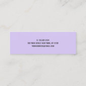 Moderne hübsche weiße Marmor schwarz lila Nägel Mi Mini Visitenkarte (Rückseite)