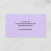 Moderne hübsche, weiße Marmor schwarze lila Nägel Visitenkarte (Rückseite)