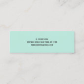 Moderne hübsche, weiße Marmornägel aus schwarzem M Mini Visitenkarte (Rückseite)