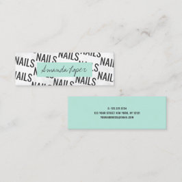 Moderne hübsche, weiße Marmornägel aus schwarzem M Mini Visitenkarte