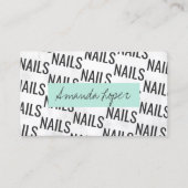 Moderne hübsche, weiße Marmornägel aus schwarzem M Visitenkarte (Vorderseite)