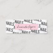 Moderne hübsche, weiße Marmornägel aus schwarzem u Mini Visitenkarte (Vorderseite)