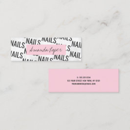 Moderne hübsche, weiße Marmornägel aus schwarzem u Mini Visitenkarte