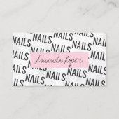 Moderne hübsche, weiße Marmornägel aus schwarzem u Visitenkarte (Vorderseite)