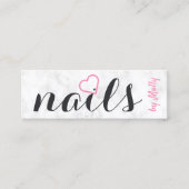 Moderne hübsche, weiße Marmorschwänze aus rosa sch Mini Visitenkarte (Vorderseite)
