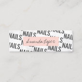 Moderne, hübsche, weiße Marmorschwanznägel Mini Visitenkarte (Vorderseite)