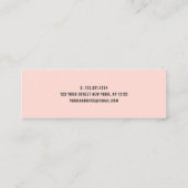 Moderne, hübsche, weiße Marmorschwanznägel Mini Visitenkarte (Rückseite)