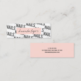 Moderne, hübsche, weiße Marmorschwanznägel Mini Visitenkarte