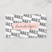 Moderne, hübsche, weiße Marmorschwanznägel Visitenkarte (Vorderseite)