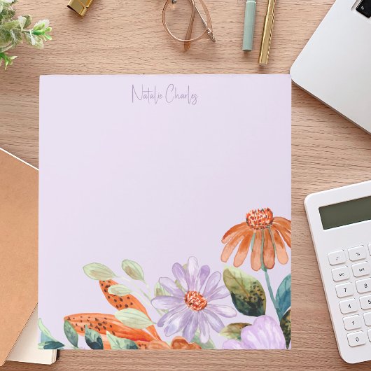 Moderne Hübsche Wildblume floral Notizblock