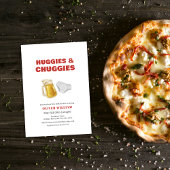 Moderne Huggies-Babydusche mit Bier und Windeln Einladung