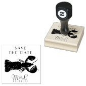 Moderne Hummer Ocean Save the Date Design Briefmar Gummistempel (Stempel)