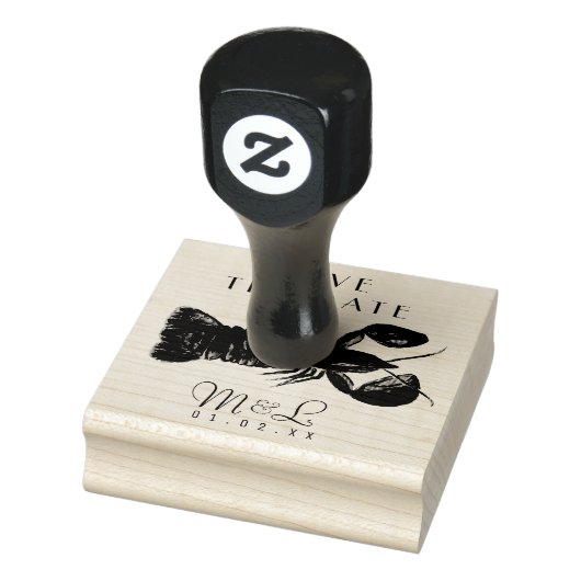 Moderne Hummer Ocean Save the Date Design Briefmar Gummistempel (Stempel)