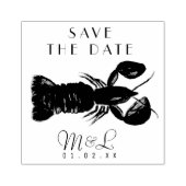 Moderne Hummer Ocean Save the Date Design Briefmar Gummistempel (Prägung)