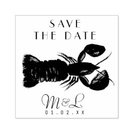 Moderne Hummer Ocean Save the Date Design Briefmar Gummistempel
