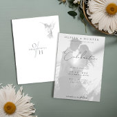 Moderne Hummingbird Black and White Foto Wedding Einladung