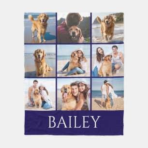  Moderne Hund-Fotocollage personalisiert   Fleecedecke
