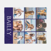 Moderne Hund-Fotocollage personalisiert Fleecedecke (Vorderseite (Horizontal))