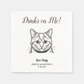 Moderne Hunde-Hochzeits-Cocktailservietten Serviette (Vorderseite)