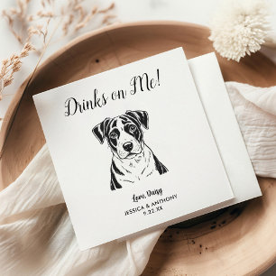 Moderne Hunde-Hochzeits-Cocktailservietten Serviette