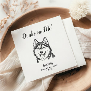 Moderne Hunde-Hochzeits-Cocktailservietten Serviette