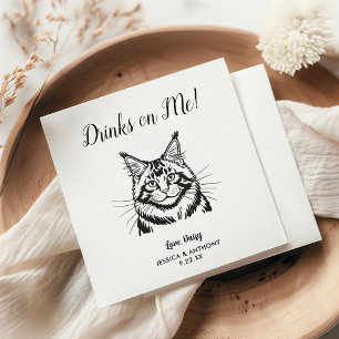 Moderne Hunde-Hochzeits-Cocktailservietten  Serviette