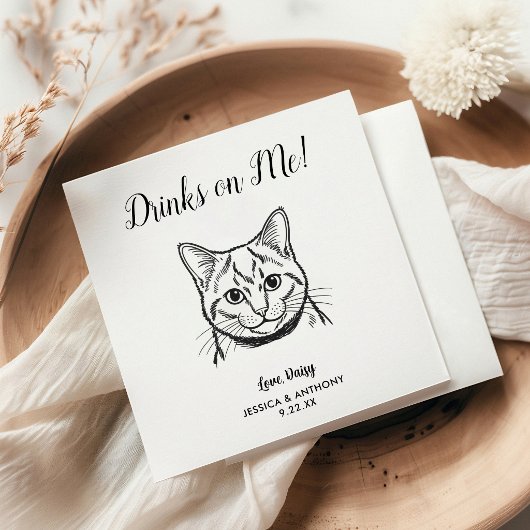 Moderne Hunde-Hochzeits-Cocktailservietten Serviette