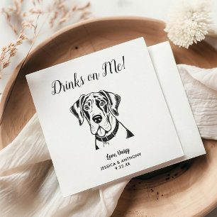 Moderne Hunde-Hochzeits-Cocktailservietten  Serviette