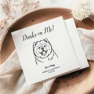 Moderne Hunde-Hochzeits-Cocktailservietten Serviette