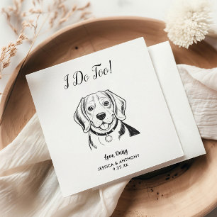 Moderne Hunde-Hochzeits-Cocktailservietten Serviette