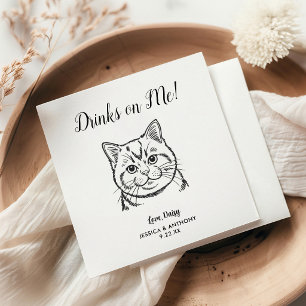 Moderne Hunde-Hochzeits-Cocktailservietten  Serviette