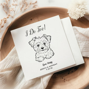 Moderne Hunde-Hochzeits-Cocktailservietten Serviette