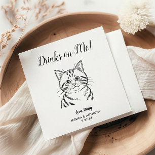 Moderne Hunde-Hochzeits-Cocktailservietten  Serviette