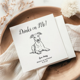 Moderne Hunde-Hochzeits-Cocktailservietten Serviette