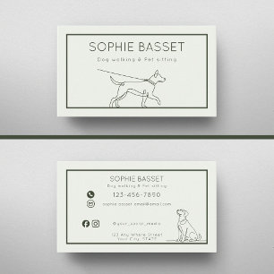 Moderne Hundebetreuung, Haustiersitting Minimalist Visitenkarte