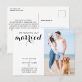 Moderne Hundehe nur verheiratet Ankündigungspostkarte (Vorne/Hinten)