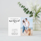 Moderne Hundehe nur verheiratet Ankündigungspostkarte (Stehend Vorderseite)