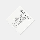 Moderne Hundehochzeits-Cocktailservietten Serviette (Ecke)