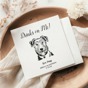 Moderne Hundehochzeits-Cocktailservietten  Serviette