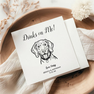 Moderne Hundehochzeits-Cocktailservietten  Serviette