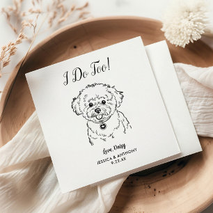 Moderne Hundehochzeits-Cocktailservietten Serviette