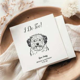 Moderne Hundehochzeits-Cocktailservietten  Serviette