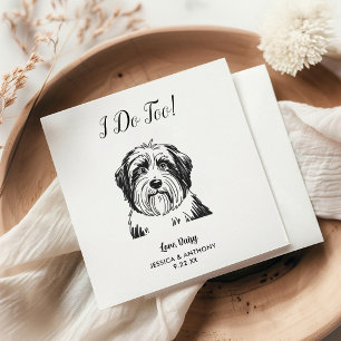 Moderne Hundehochzeits-Cocktailservietten Serviette