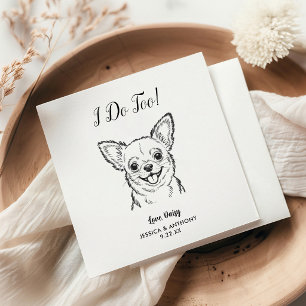 Moderne Hundehochzeits-Cocktailservietten Serviette