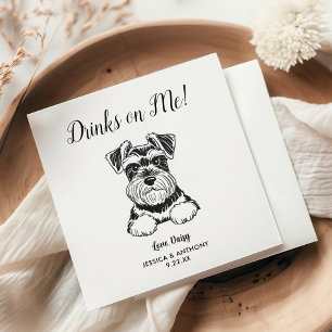 Moderne Hundehochzeits-Cocktailservietten Serviette