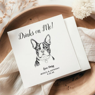 Moderne Hundehochzeits-Cocktailservietten Serviette