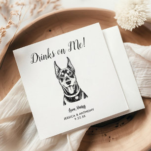 Moderne Hundehochzeits-Cocktailservietten Serviette