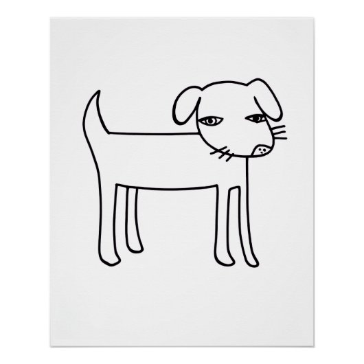 moderne Hundeillustration Poster (Vorderseite)