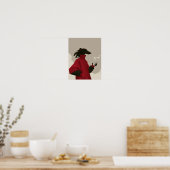 Moderne Hundekunst mit rotem Mantel Poster (Küche)